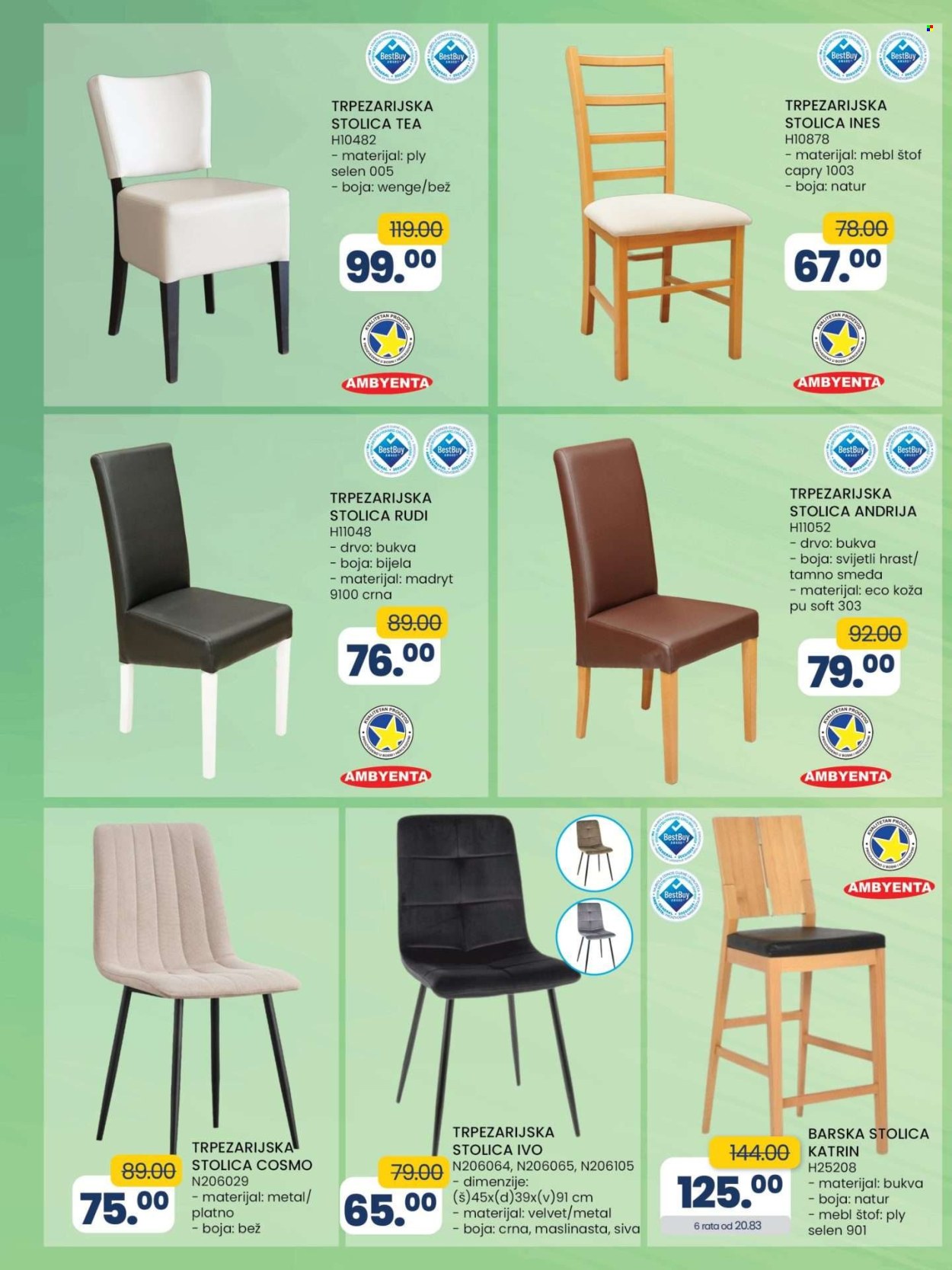 thumbnail - FIS katalog - 19.04.2024. - 09.05.2024. - Sniženi proizvodi - barska stolica, stolica, trpezarijska stolica. Stranica 41.