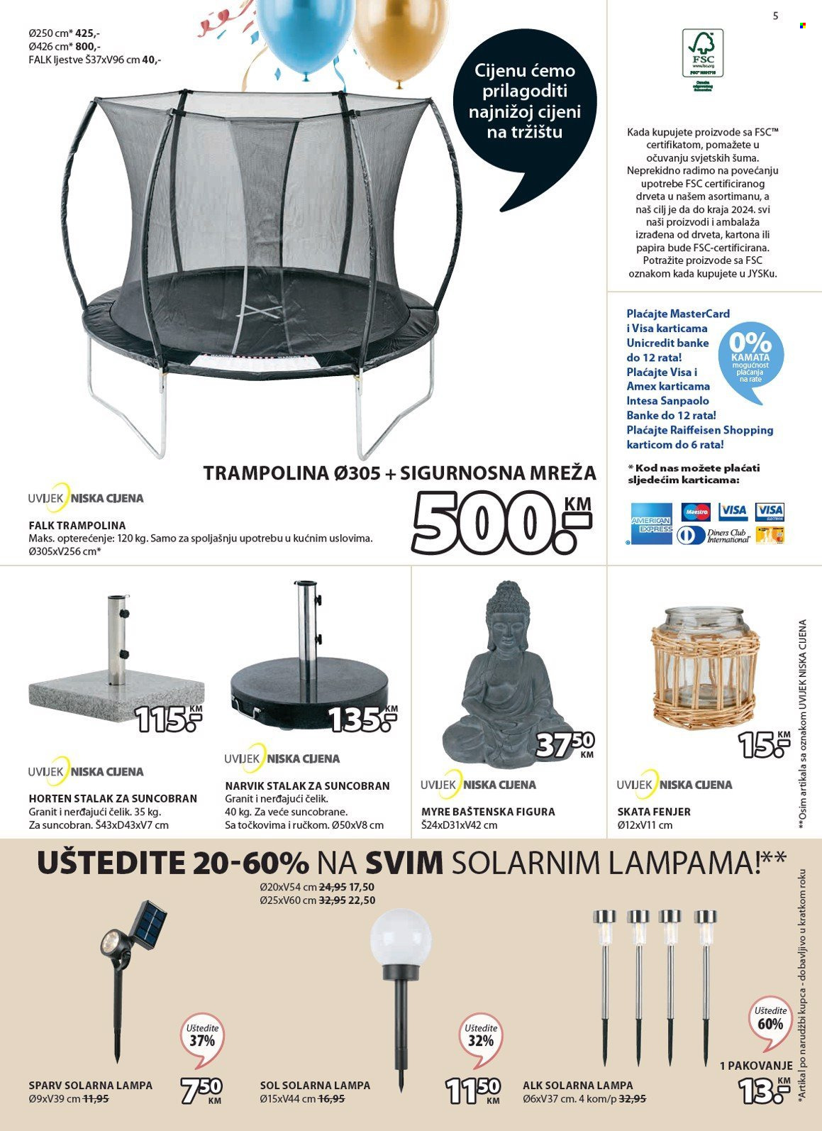thumbnail - JYSK katalog - 25.04.2024. - 08.05.2024. - Sniženi proizvodi - trampolina, stalak, stalak za suncobran, fenjer, solarna lampa, lampa. Stranica 6.