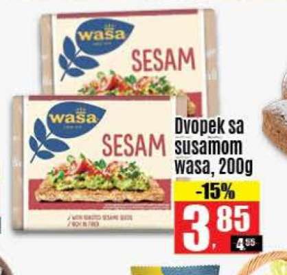 Dvopek sa susamom Wasa, 200g