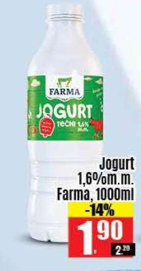 Jogurt 1,6% t. m.