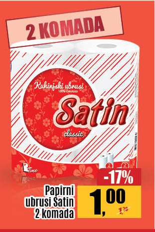 Papirni ubrusi Satin 2 komada