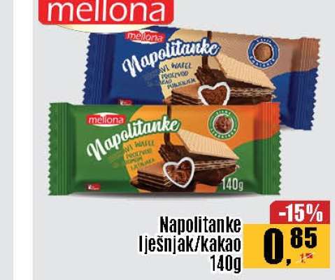 Napolitanke lješnjak/kakao