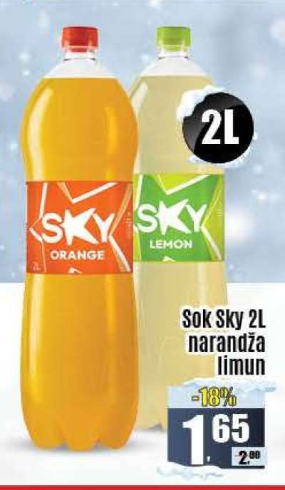 Sok Sky 2L narandža i limun