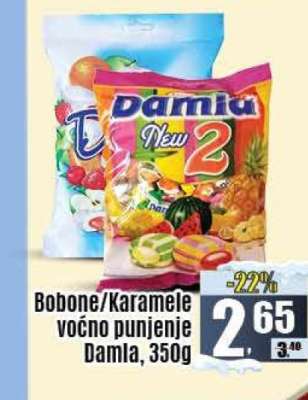 Bobone/Karamele voćno punjenje Damla, 350g