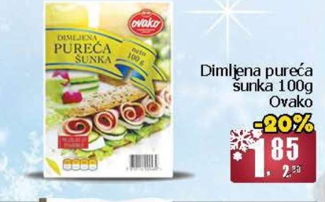 Dimljena pureća šunka 100g