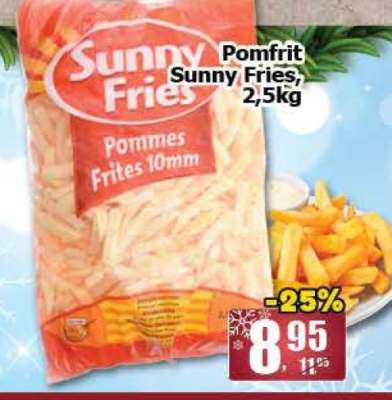 Pomfrit Sunny Fries, 2,5kg