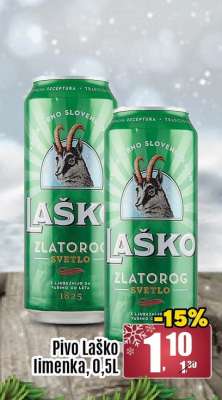 Pivo Laško limenka, 0,5L