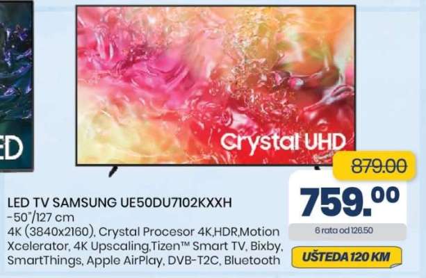 LED TV SAMSUNG UE50DU7102KXXH