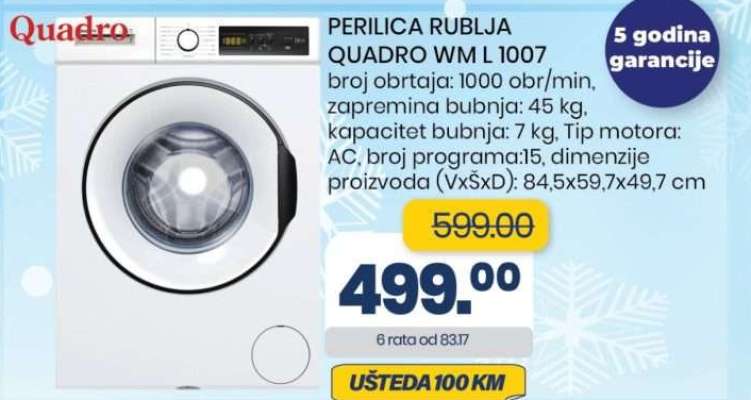 PERILICA RUBLJA QUADRO WM L 1007