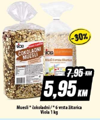 Muesli * čokoladni / * 6 vrsta žitarica