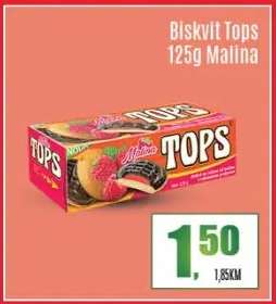 Biskvit Tops 125g Malina