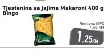 Tjestenina sa jajima Makaroni 400 g Bingo