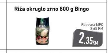 Riža okruglo zrno 800 g, Bingo
