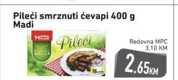 Pileći smrznuti ćevapi 400 g Madi