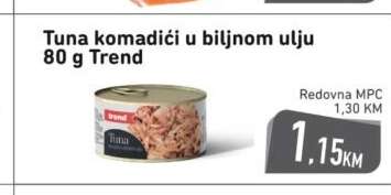 Tuna komadići u biljnom ulju 80 g Trend