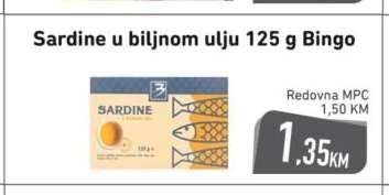 Sardine u biljnom ulju 125 g, Bingo