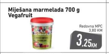 Miješana marmelada 700 g Vegafruit
