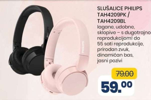 SLUŠALICE PHILIPS TAH4209PK / TAH4209BL