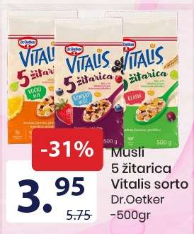 Musli 5 žitarica Vitalis sorto Dr.Oetker