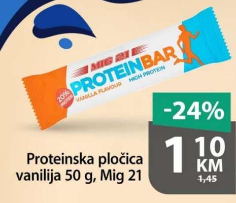 Proteinska pločica vanilija 50 g, Mig 21