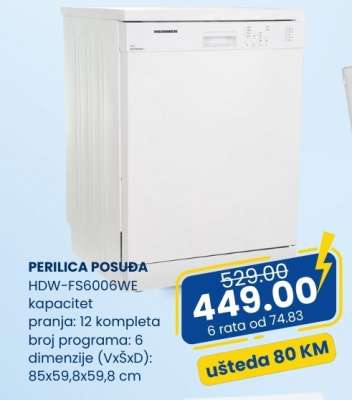 PERILICA POSUĐA HDW-FS6006WE
