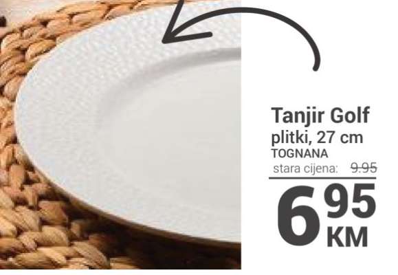 Tanjir Golf plitki, 27 cm