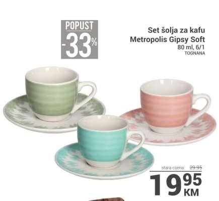 Set šolja za kafu Metropolis Gipsy Soft