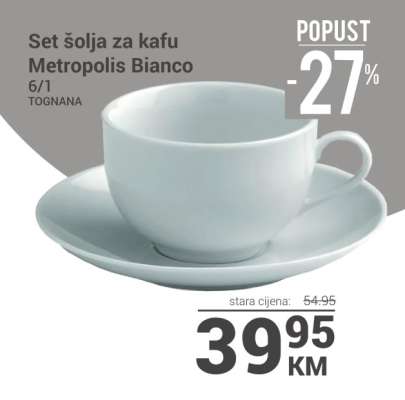 Set šolja za kafu Metropolis Bianco 6/1
