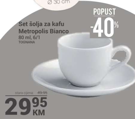 Set šolja za kafu Metropolis Bianco