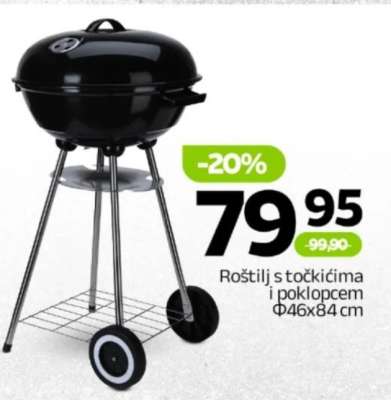 Roštilj s točkićima i poklopcem
