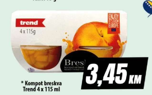 Kompót breskva Trend 4 x 115 ml