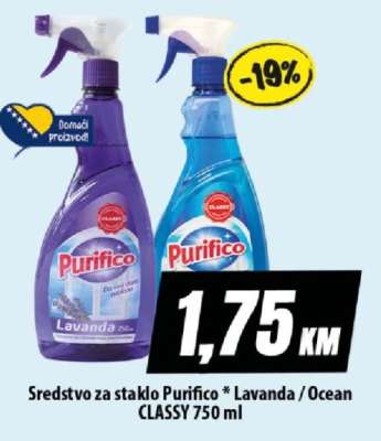 Sredstvo za staklo Purifico * Lavanda / Ocean CLASSY 750 ml