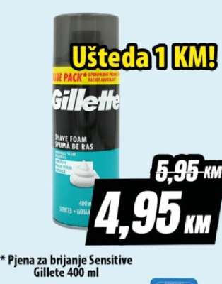 Pjena za brijanje Sensitive Gillette 400 ml