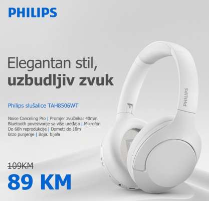 Philips slušalice TAH8506WT