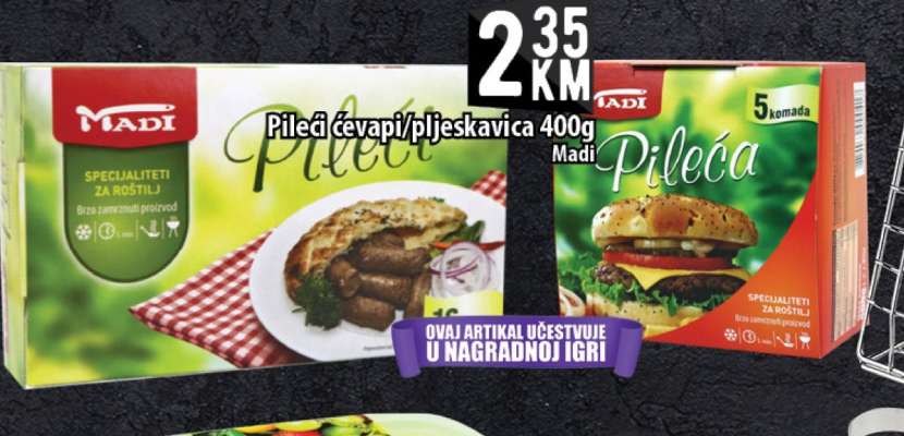 Pileći ćevapi/pljeskavica 400g Madi