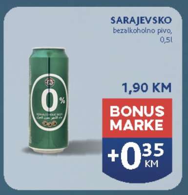 SARAJEVSKO bezalkoholno pivo, 0,5l