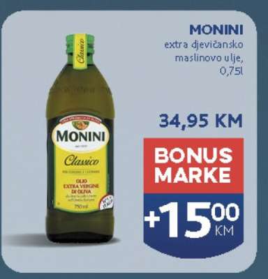 MONINI extra djevičansko maslinovo ulje, 0,75l