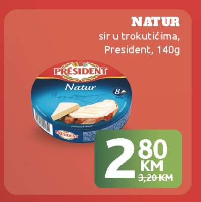 NATUR sir u trokutićima, President, 140g