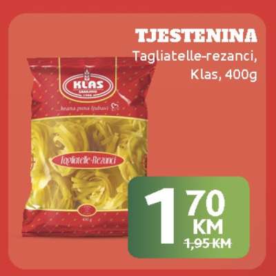 Tjestenina Tagliatelle-rezanci