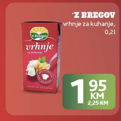Z Bregov vrhnje za kuhanje