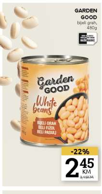 GARDEN GOOD bijeli grah, 480g