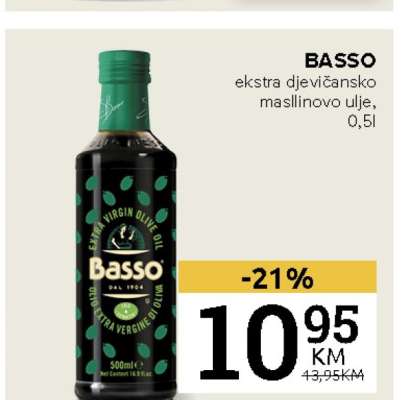 BASSO ekstra djevičansko maslinovo ulje, 0,5l