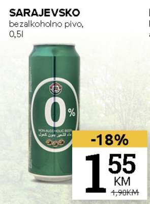 SARAJEVSKO bezalkoholno pivo, 0,5l