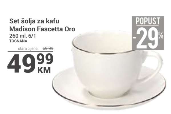Set šolja za kafu Madison Fascetta Oro