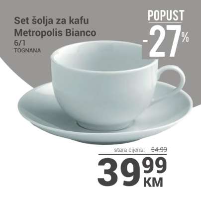 Set šolja za kafu Metropolis Bianco 6/1