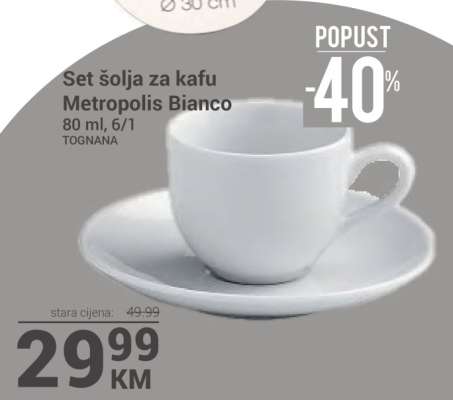 Set šolja za kafu Metropolis Bianco