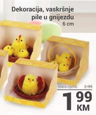 Dekoracija, vaskršnje pile u gnijezdu