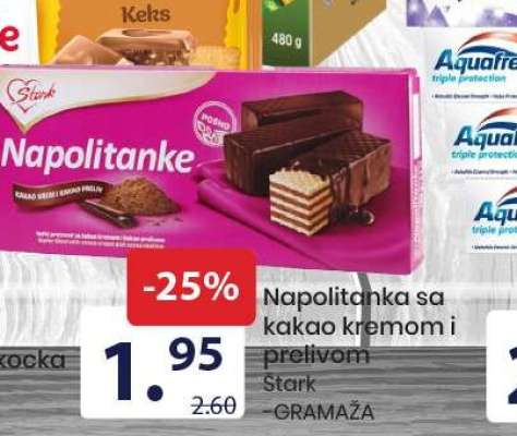 Napolitanke sa kakao kremom i prelivom