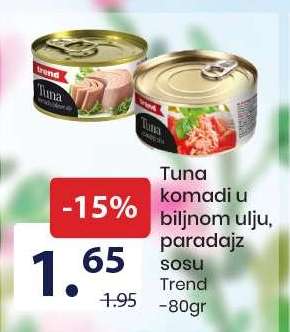 Tuna komadi u biljnom ulju, paradajz sosu