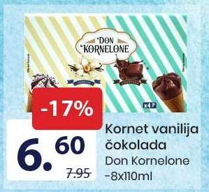 Kornet vanilija čokolada
